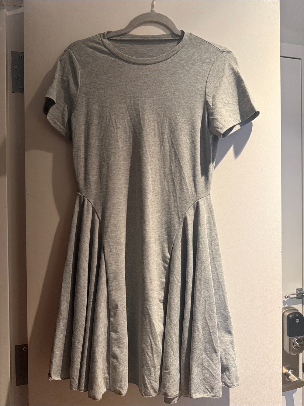 Women’s Short Sleeve Gray Knit Swing Dress